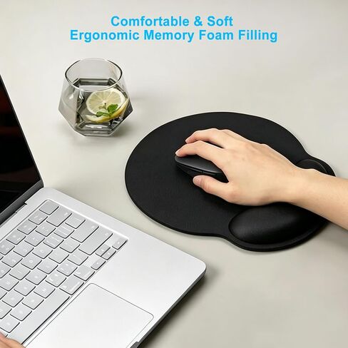 Mouse Pad with Wrist Rest, Comfortable Computer Mousepad with Wrist Support Portable Mouse Pad Non-Slip Base for Laptop, Office & Home in Kuwait