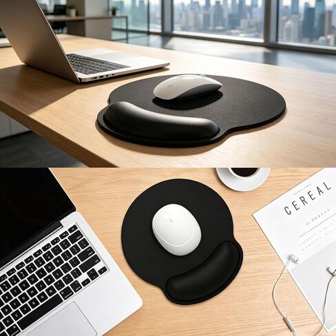 Mouse Pad with Wrist Rest, Comfortable Computer Mousepad with Wrist Support Portable Mouse Pad Non-Slip Base for Laptop, Office & Home in Kuwait