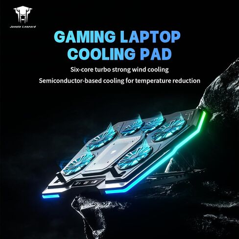 D13 13-17.8" Laptop Cooling Pad, 6 Quiet Cooler Fans, RGB, Black in Saudi Arabia