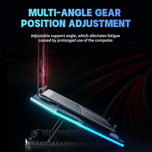 D13 13-17.8" Laptop Cooling Pad, 6 Quiet Cooler Fans, RGB, Black in Saudi Arabia