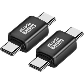 80Gbps USB C Male to Male Adapter, 240W Fast Charging and 8K@60Hz Video, USB C to USB C Adapter for Thunderbolt 4/3, MacBook Pro/Air, Laptop, Phones and More Type C Devices 2 Pack in Saudi Arabia