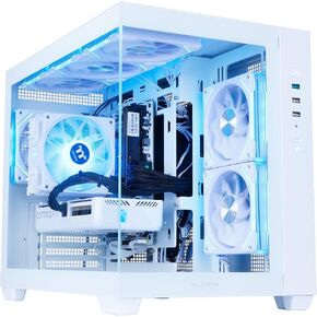 جهاز الكمبيوتر المكتبي للألعاب MLOONG AMD Ryzen 5 5500 GeForce RTX 5060 1 تيرابايت SSD 16 جيجابايت رام 650 وات Win11 واي فاي أبيض in Kuwait