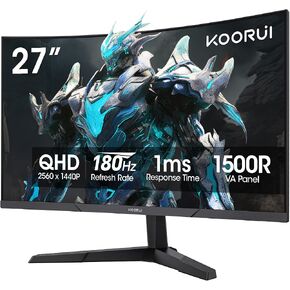 KOORUI 24 inch Curved Computer Monitor, FHD 100Hz VA 1500R PC Screen in Saudi Arabia