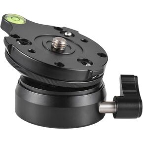 Tripod Leveling Base Tripod Leveling Head Camera Leveler 15 Tilt 360 Rotation Bubble Level Aluminum Alloy 3/8 Inch Thread for Camera Light Stand (1 4 Mounting Screw) in Saudi Arabia