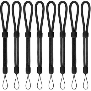 8 Pack Wrist Lanyards, Adjustable Nylon Wrist Straps for GoPro, Camera, Keys, Keychain, Phone, USB Flash Drive, Wallet and ID Badge, Black in Saudi Arabia