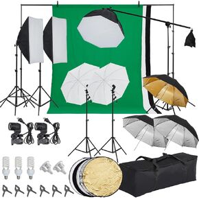 Photography Lighting Kit with Backdrops, Professional Softbox Light, Adjustable Stand, Multiple Backgrounds, for Product & Portrait in Saudi Arabia