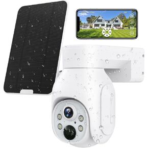 4G LTE Cellular Security Camera Plus Solar Panel & SIM Card(Verizon AT&T T-Mobile),Pan Tilt 360 View 3MP Color Night Vision,PIR Detection,2-Way Audio,IP66 -US Version in Saudi Arabia