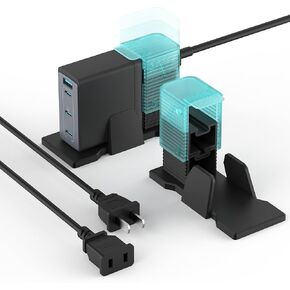 حامل سطح المكتب MOSHOU لشاحن Anker 150W Max USB C، حامل حامل كتلة شاحن GaN قابل للتعديل مع سلك تمديد، حامل تنظيم المكتب متوافق مع (أزرق) in Kuwait