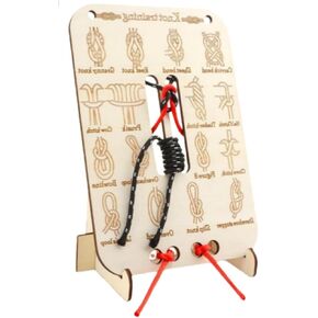 Learning Knot Training Board with Rope, 16 Knots Wooden Knot Training Board for Practicing Rope Knotting, Knot Tying kit for Camping Gear, Outdoor Survival and Rock Climbing Pracatice in Saudi Arabia