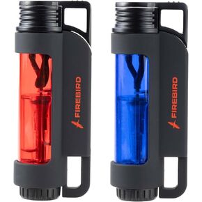 Firebird Illume Torch Lighter 2-Pack – Triple Jet Flame, Single-Action Ignition, Full-View Fuel Tank, Rubberized Grip, Wind Resistant, Refillable Butane Lighter (Red + Blue) in Saudi Arabia