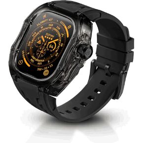 Rugged Case with Band for Apple Watch, Translucent Heavy Duty Case with Military Sport Strap for Men, Tactical Grade Shockproof Bumper Cover for iWatch in Saudi Arabia