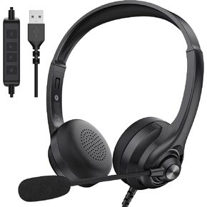 Oraolo Voicelink 100 Wired Headphones, Wired Headset with Noise Cancelling Microphone for PC Laptop, USB Connection Plug and Play in Kuwait