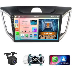 8 Core 4+64GB for Hyundai Creta 2015 2016 2017 2018 2019 (F1) Android Car Stereo with Wireless Carplay, 10.1 Inch IPS Touchscreen Car Radio with 59UI GPS Navigation WiFi 32EQ DSP Backup Camrea in Saudi Arabia