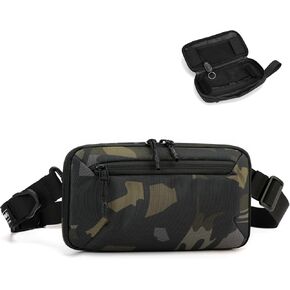 Crossbody Fanny Pack - 1.5L Small Sling Bag Water Resistant Handled Pouch with Adjustable Strap & D Ring for Travel Running Hiking EDC,Black in Saudi Arabia