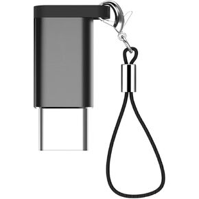 USB Type C Adapter Keychain Converter with Reversible Design Black Alloy in Saudi Arabia