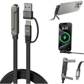 2-in-1 USB Type C to USB-C Cable with Built-in Phone Stand in Saudi Arabia