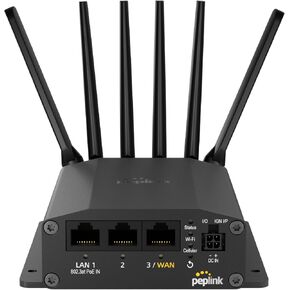 Peplink Cellular Router MAX BR1 Mini - 5G Router 5G/LTE Cellular Modem 3 Ethernet LAN Connections (no WiFi/GPS) Redundant SIM Slots, Built-in eSIM Upgradeable to Dual WAN VPN Capable in Saudi Arabia