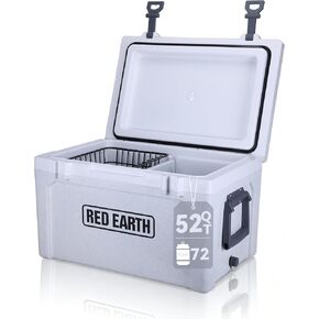 GiNT Ultra-Light 52 Quart Large Hard Cooler Insulated Portable Ice Chest Box with Basket & Divider, Up to 5-Day Ice Retention, for Beach, Boats, BBQ, Camping, Picnic, Road Trips & Travel,Fishing in Saudi Arabia