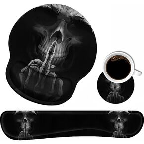 Keyboard Wrist Rest and Mouse Pad Wrist Support Set with Cute Coasters, Non-Slip PU Base Ergonomic Gaming Mousepad for Home Office Working Studying Easy Typing & Pain Relief, Bible Verses Psalm 46:5 in Saudi Arabia