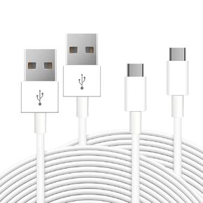2 Pack 16.4ft/5M Long USB C Cable, Durable USB A to USB C Charging and Data Sync Cord, Power Charging Cord for Home Security Cameras, Phones, Switch Pro Controllers and More USB-C Devices-White in Kuwait