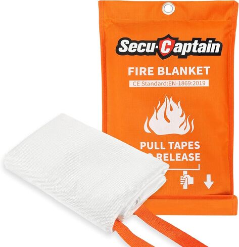 SecuCaptain Emergency Fire Blanket for Home and Kitchen - 4 Pack 40"x40" Flame Supppression Fiberglass Fire Blankets for House Camping Car Office Warehouse Survival Safety in Saudi Arabia