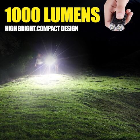 KunHe K2 2 Pack 1000 Lumens Keychain Flashlight Rechargeable IP65 Waterproof 6 Lighting Modes Magnetic Tail Portable EDC Pocket Light for Camping Repair Emergency Daily Use in Saudi Arabia