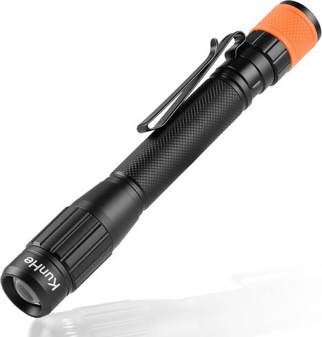 KunHe 2PACK 480 Lumens Small LED Pen Flashlight Rechargeable IPX6 Waterproof 2 Light Modes Pocket zoomable Pen Flashlight with Pocket Clip USB C Charging Work Light for Inspection Repair Emergency in Saudi Arabia