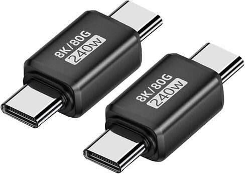 80Gbps USB C Male to Male Adapter, 240W Fast Charging and 8K@60Hz Video, USB C to USB C Adapter for Thunderbolt 4/3, MacBook Pro/Air, Laptop, Phones and More Type C Devices 2 Pack in Saudi Arabia