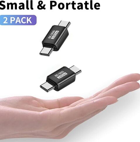 80Gbps USB C Male to Male Adapter, 240W Fast Charging and 8K@60Hz Video, USB C to USB C Adapter for Thunderbolt 4/3, MacBook Pro/Air, Laptop, Phones and More Type C Devices 2 Pack in Saudi Arabia