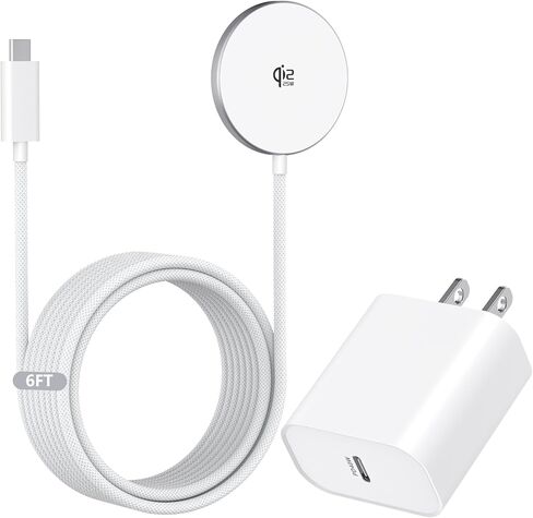 [معتمد من Apple MFi] شاحن لاسلكي مغناطيسي 6FT لهاتف iPhone 17 16 15 in Kuwait