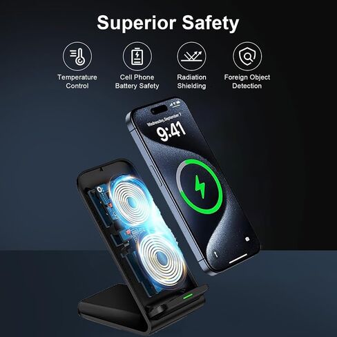 Samsung S25Ultra Wireless Charger Stand Wireless Phone Charger with Adapter in Saudi Arabia