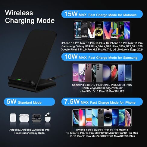 Samsung S25Ultra Wireless Charger Stand Wireless Phone Charger with Adapter in Saudi Arabia