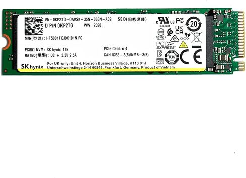 محرك الأقراص الصلبة OEM Hynix HFS001TEJ9X115N بسعة 1 تيرابايت M.2 2280 - PCIe 4.0 x4 - NVMe - سرعة قراءة 7000 ميجابايت/ثانية للكمبيوتر المحمول HP Dell Asus Lenovo Desktop AIO in Kuwait