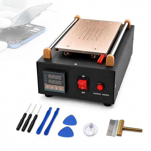 LCD Screen Separator Machine, Mobile Phone Screen Separator with Built-in Vacuum Pump, Digital Temperature Control, PTC Aluminum Heating Plate and Silicone Pad for Smartphone Touchscreen Repair in Saudi Arabia