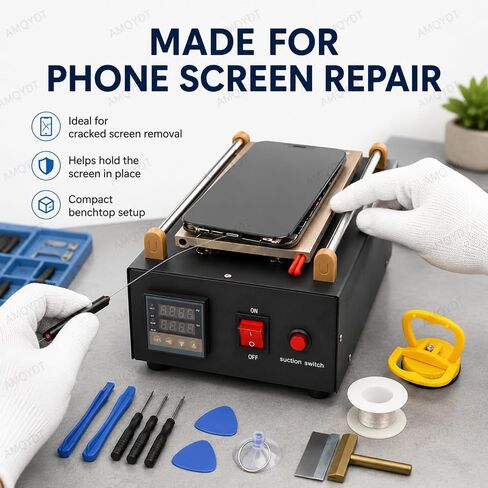 LCD Screen Separator Machine, Mobile Phone Screen Separator with Built-in Vacuum Pump, Digital Temperature Control, PTC Aluminum Heating Plate and Silicone Pad for Smartphone Touchscreen Repair in Saudi Arabia