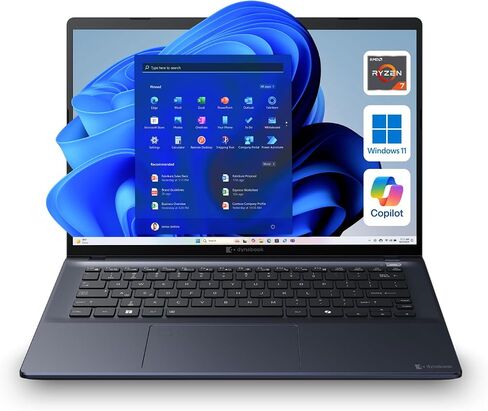 كمبيوتر محمول للأعمال Dynabook Tecra A45-M مقاس 14 بوصة WUXGA، AMD Ryzen 7 250، ذاكرة الوصول العشوائي DDR5 سعة 16 جيجابايت، SSD 512 جيجابايت، Windows 11 Pro، Wi-Fi 7، HDMI، USB-C، RJ-45، TPM 2.0، كمبيوتر محمول احترافي in Kuwait