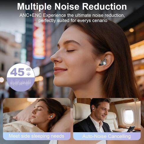 Sleep Earbuds Bluetooth 6.1 - Ultra Comfort Ear Plugs for Sleeping Invisible Sleep Headphones for Side Sleepers, 48H Playtime, Crystal-Clear Calls - Plating Black in Kuwait
