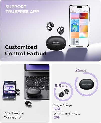 truefree B1 Wireless Earbuds, Clip-On Earphones, Open-Ear Headphones in Saudi Arabia