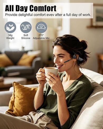 Open Ear Headphones with Mic, Bluetooth 5.1 Headset, aptX Low Latency in Saudi Arabia