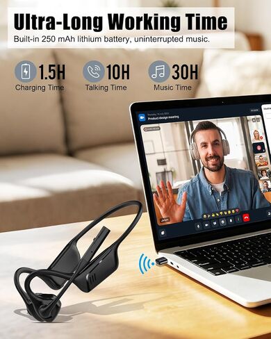Open Ear Headphones with Mic, Bluetooth 5.1 Headset, aptX Low Latency in Saudi Arabia