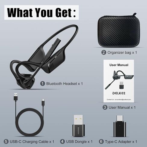 Open Ear Headphones with Mic, Bluetooth 5.1 Headset, aptX Low Latency in Saudi Arabia