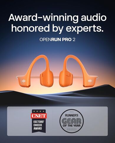 SHOKZ New OpenRun Pro 2- Bone Conduction Headphones, Open-Ear Bluetooth Wireless Sport Earphones for Running, Workouts - Sweat Resistant, Secure Comfortable Fit -Deep Bass, Smart Mic, Reflective Strip in Saudi Arabia