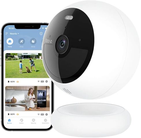 Noorio B200 2-Cam Kit with Hub, Wireless Security Camera System for Home, Indoor/Outdoor 1080p Cameras, Battery Powered, Motion Activated, Color Night Vision, Compatible with Alexa in Saudi Arabia