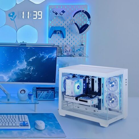 جهاز الكمبيوتر المكتبي للألعاب MLOONG AMD Ryzen 5 5500 GeForce RTX 5060 1 تيرابايت SSD 16 جيجابايت رام 650 وات Win11 واي فاي أبيض in Kuwait