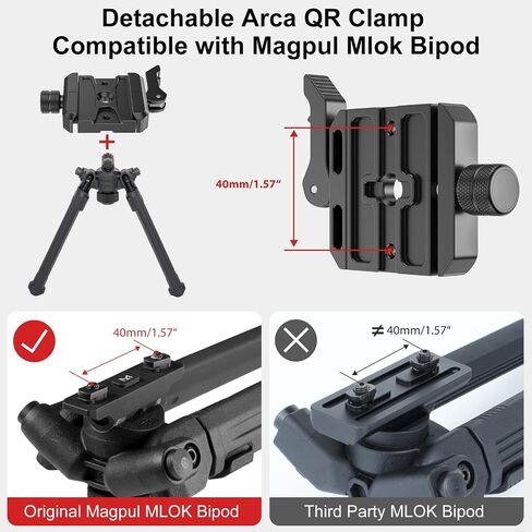 EVUMO GX46L Lever Ball Head for Photography and Shooting, 46mm Low Profile Tripod Ball Head Mount with Arca Swiss Quick Release Plate & Mlok Arca Rail, Compatible with DSLR Camera Camcorder Telescope in Kuwait