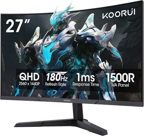 KOORUI 24 inch Curved Computer Monitor, FHD 100Hz VA 1500R PC Screen in Saudi Arabia