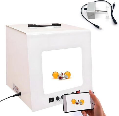 Jewelry Shooting Tent Soft Box,Electric 360 Turntable Jewelry Photo Light Box Kit,Customizable Rotation Speed (Tb20) in Saudi Arabia