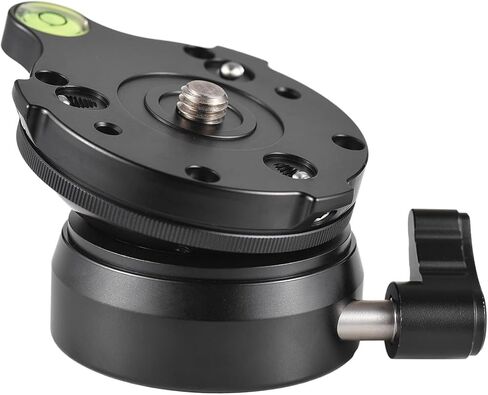 Tripod Leveling Base Tripod Leveling Head Camera Leveler 15 Tilt 360 Rotation Bubble Level Aluminum Alloy 3/8 Inch Thread for Camera Light Stand (1 4 Mounting Screw) in Saudi Arabia