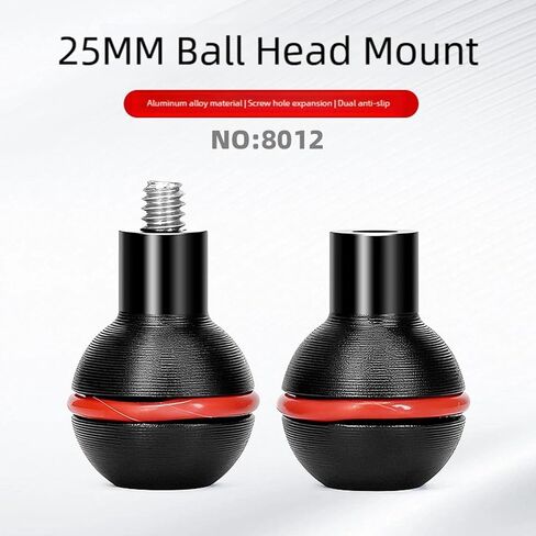 Aluminum Fixed Ball Head 25mm Tripod Mount Ball Mount Adapter with 1 / 4inch 20 Screw Adapter for Underwater Tray Fixed Head Tripod in Saudi Arabia