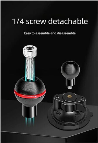 Aluminum Fixed Ball Head 25mm Tripod Mount Ball Mount Adapter with 1 / 4inch 20 Screw Adapter for Underwater Tray Fixed Head Tripod in Saudi Arabia